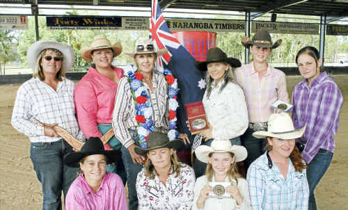 Gympie Betta Electrical store owner John Jeffries has given persmission for a barbeque in the store’s car park this weekend to raise funds for barrel racing competitors Kathy Kunst and Tamika Anderson (circled). Gympie Betta Electrical store owner John Jeffries has given persmission for a barbeque in the store’s car park this weekend to raise funds for barrel racing competitors Kathy Kunst and Tamika Anderson (circled).